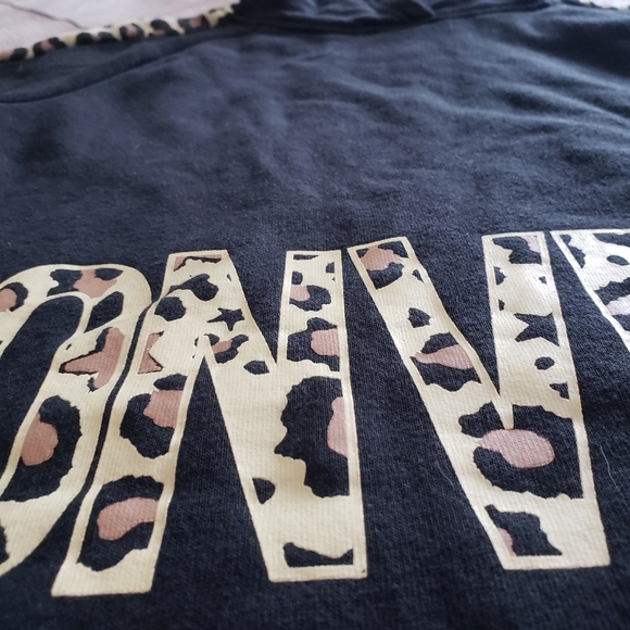 Converse Kids Black Animal Print Logo Cropped Hoodie L 10-12 - Picture 3 of 9